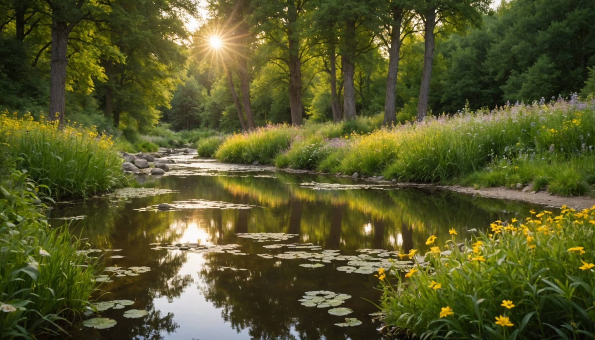 Analyse d'un paysage avec éléments naturels et humains
Vue détaillée d'un environnement naturel et bâti